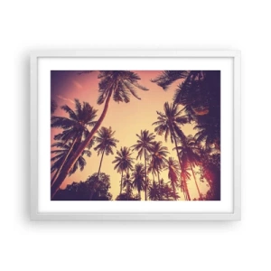 Affiche dans un cadre blanc - Poster - Variation tropicale - 50x40 cm