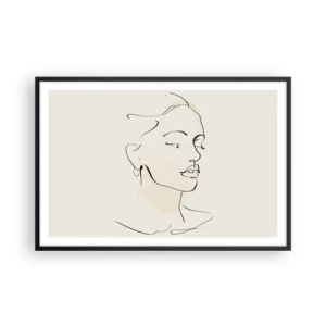 Affiche dans un cadre noir - Poster - Une ligne certaine - 91x61 cm