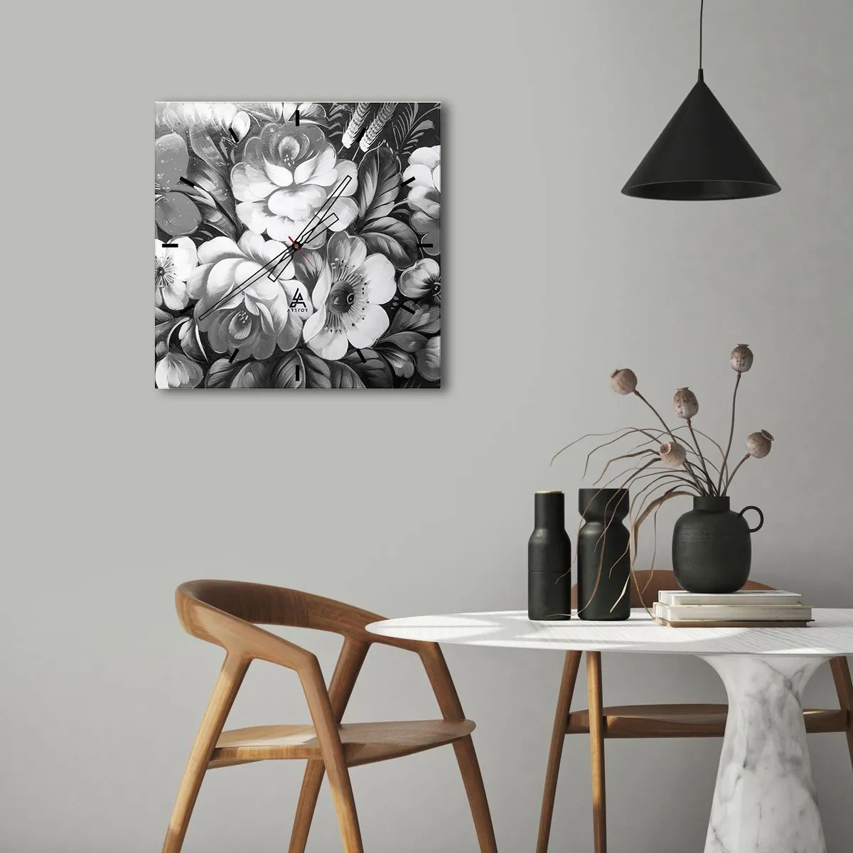 Horloge murale - Pendule murale - Belle même en gris - 40x40 cm