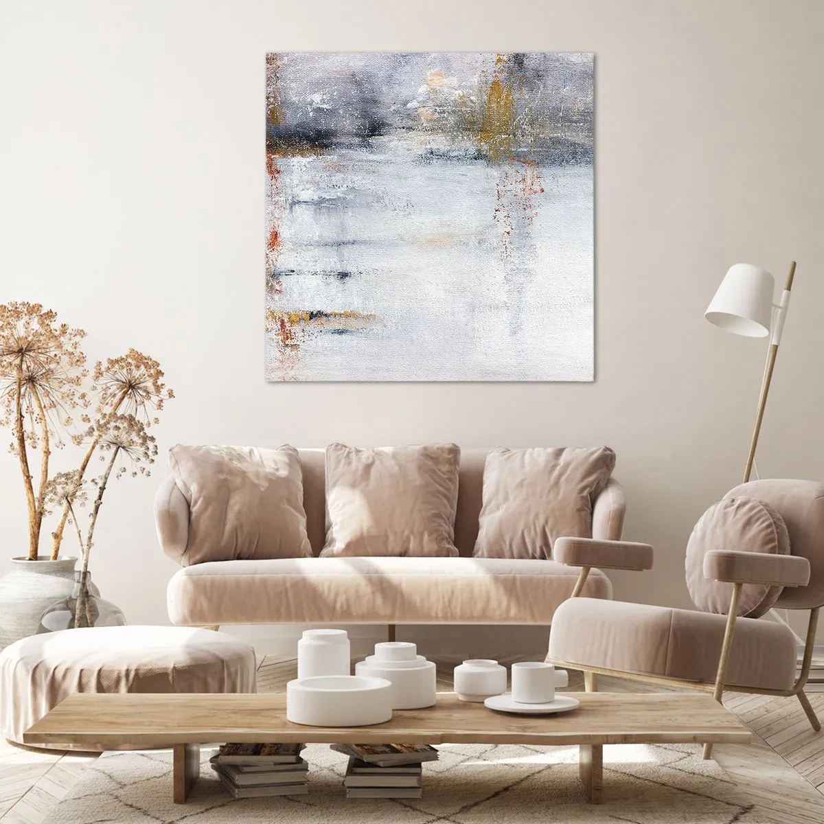 Impression sur toile - Image sur toile - Derrière l'air un rideau - 40x40 cm