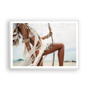 Affiche dans un cadre blanc - Poster - Prêtresse du soleil - 100x70 cm