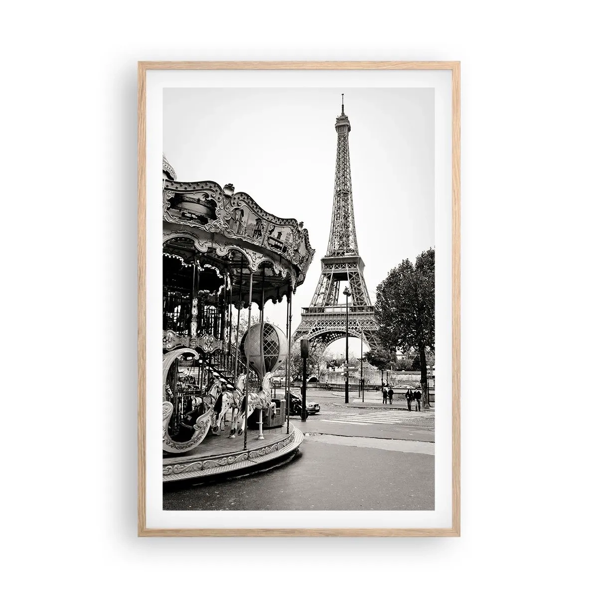 Affiche dans un chêne clair - Poster - Aussi amusant, ce n'est qu'à Paris - 61x91 cm