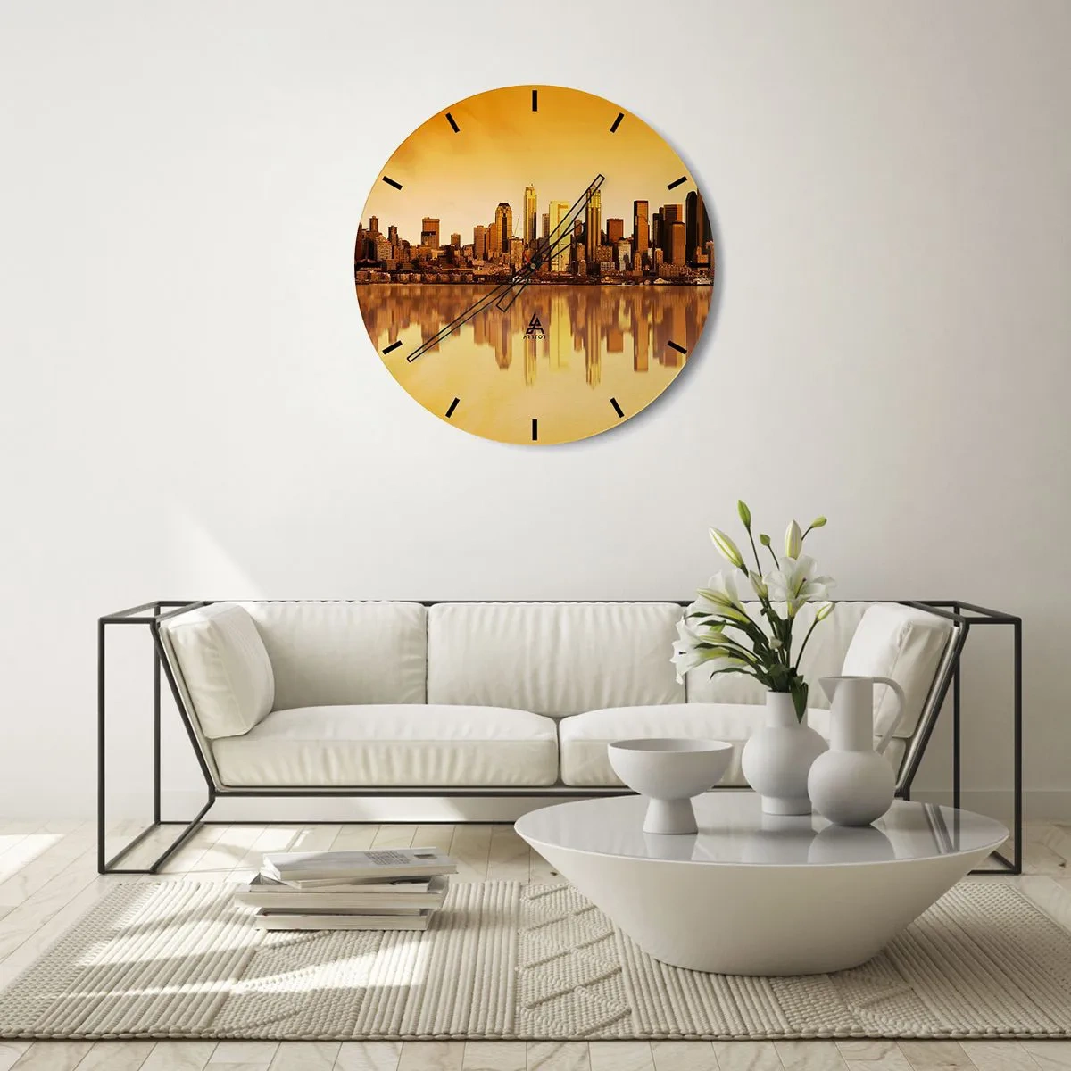 Horloge murale - Pendule murale - Le silence de la métropole - 40x40 cm
