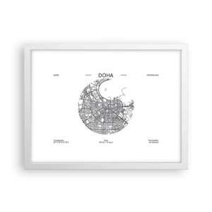 Affiche dans un cadre blanc - Poster - Anatomie de Doha - 40x30 cm