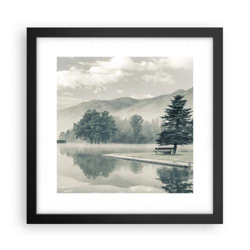 Affiche dans un cadre noir - Poster - Le lac dort encore - 30x30 cm