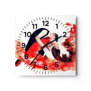 Horloge murale - Pendule murale - Tango - une vague sensuelle - 40x40 cm