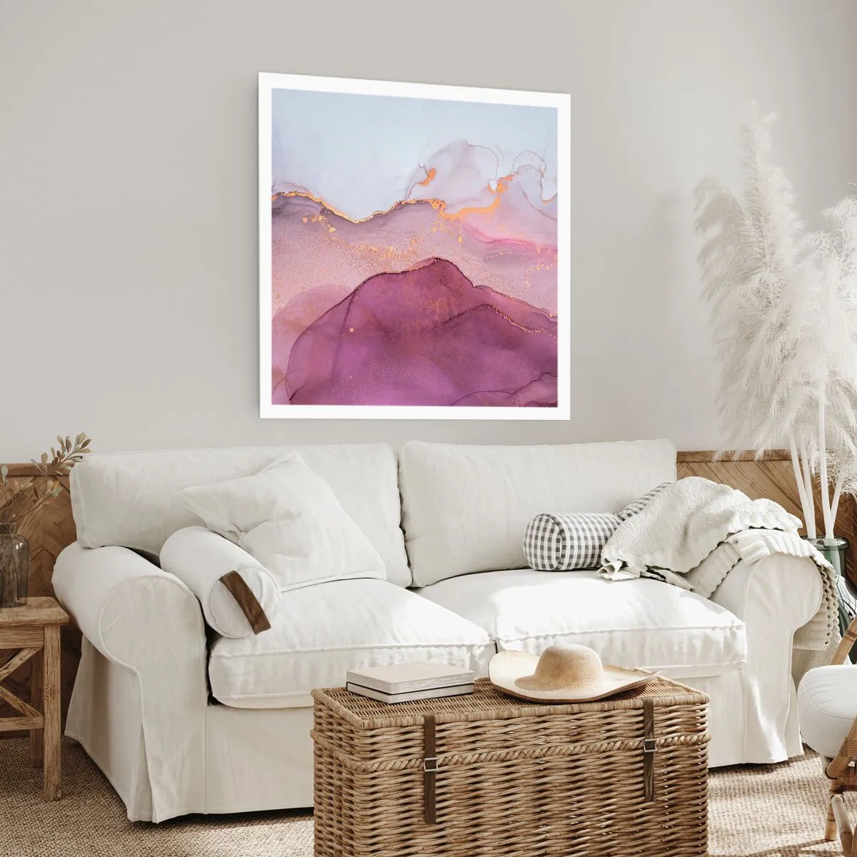 Affiche - Poster - Vagues lilas et violettes - 40x40 cm