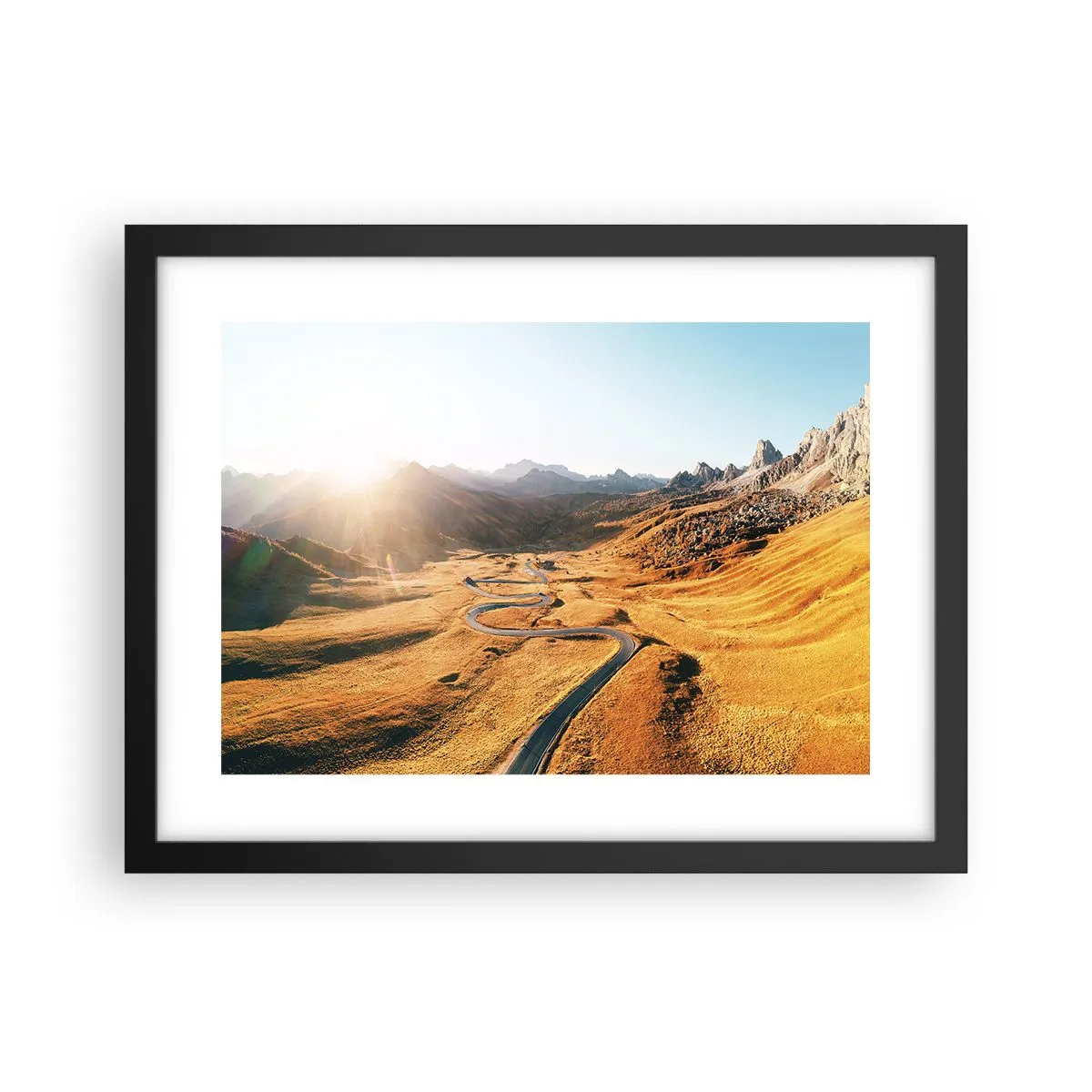 Affiche dans un cadre noir - Poster - Dans une vallée dorée - 40x30 cm