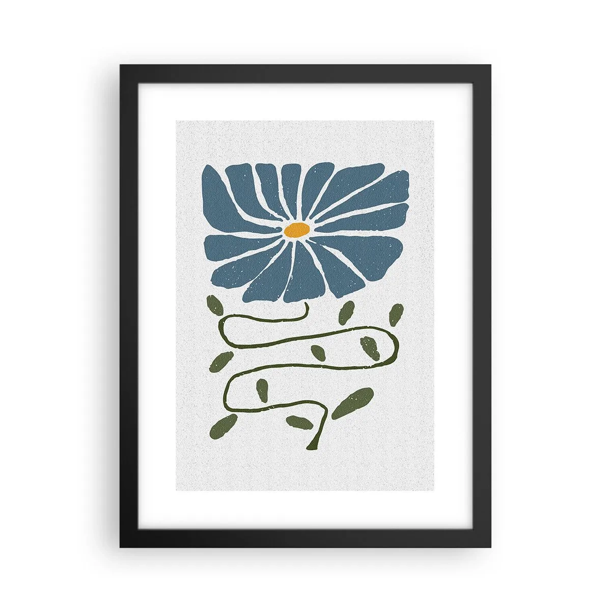 Affiche dans un cadre noir - Poster - Une branche à une fleur - 30x40 cm