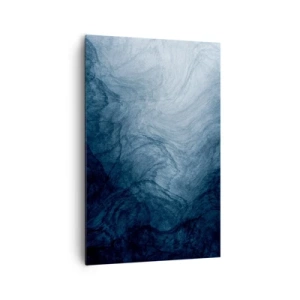 Impression sur toile - Image sur toile - Une composition abstraite dans les tons de bleu et bleu marine. - 80x120cm - Atteindre en profondeur - Décoration murale moderne pour le salon et la chambre ARTTOR