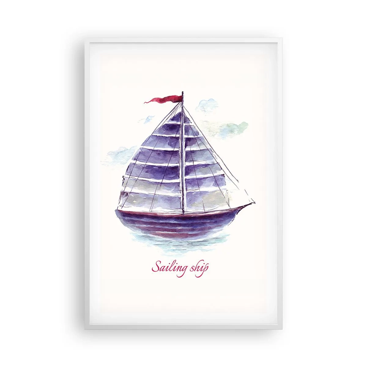 Affiche dans un cadre blanc - Poster - Plein de voiles et d’eau calme - 61x91 cm