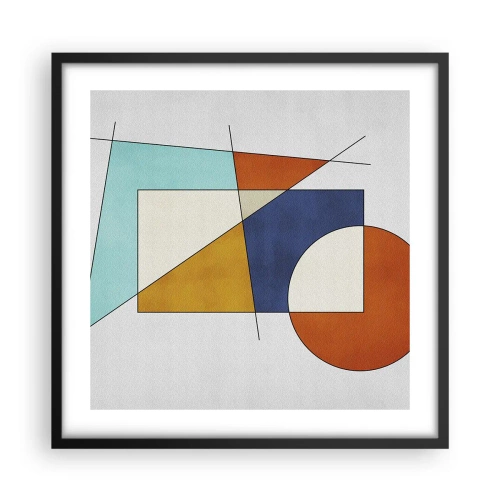 Affiche dans un cadre noir - Poster - Abstraction : plaisir moderniste - 50x50 cm