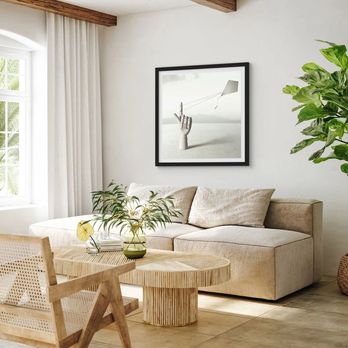 Affiche dans un cadre noir - Poster - Épreuve de force - 50x50 cm