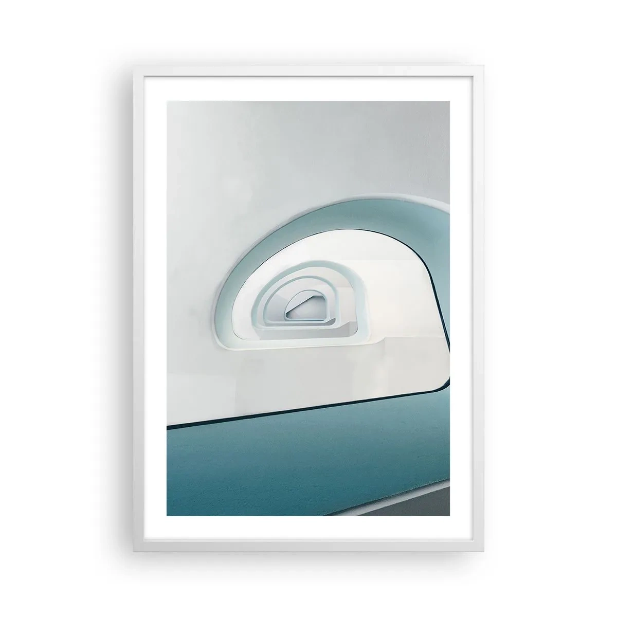 Affiche dans un cadre blanc - Poster - Au profondeur du bleu - 50x70 cm