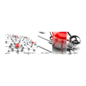 Échantillon de Papier Peint Autocollant Deluxe Sticker - Toile argentée - Abstraction, Boules de métal, 3D - 100x30 cm