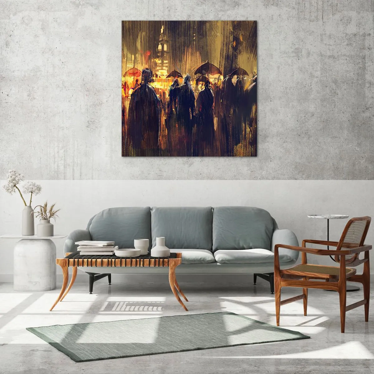 Impression sur verre - Image sur verre - Adeptes de la pluie - 60x60 cm