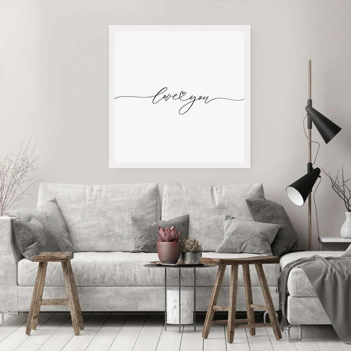 Affiche - Poster - Noir sur blanc - 40x40 cm