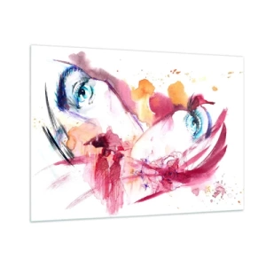 Impression sur verre - Image sur verre - Look abstrait avec des détails et des figures colorés - 100x70cm - Le monde prospère dans la proximité - Décoration murale moderne pour le salon et la chambre ARTTOR