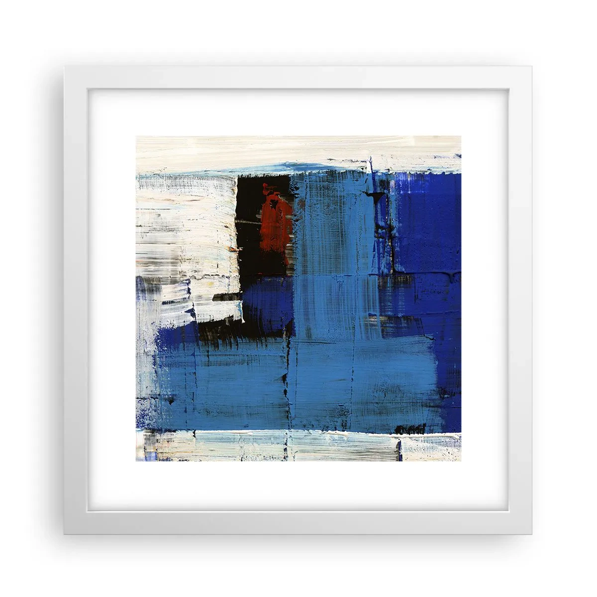 Affiche dans un cadre blanc - Poster - Secret de bleu - 30x30 cm