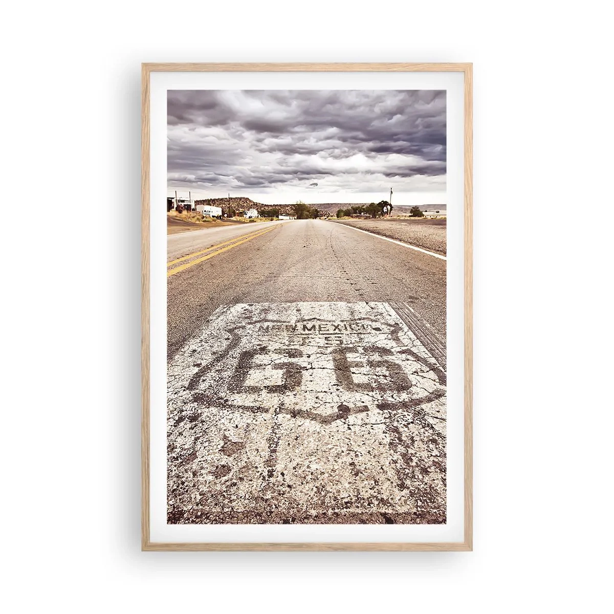 Affiche dans un chêne clair - Poster - Mother Road - une légende américaine - 61x91 cm