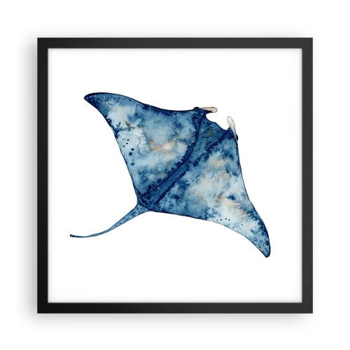 Affiche dans un cadre noir - Poster - La vie en bleu - 40x40 cm