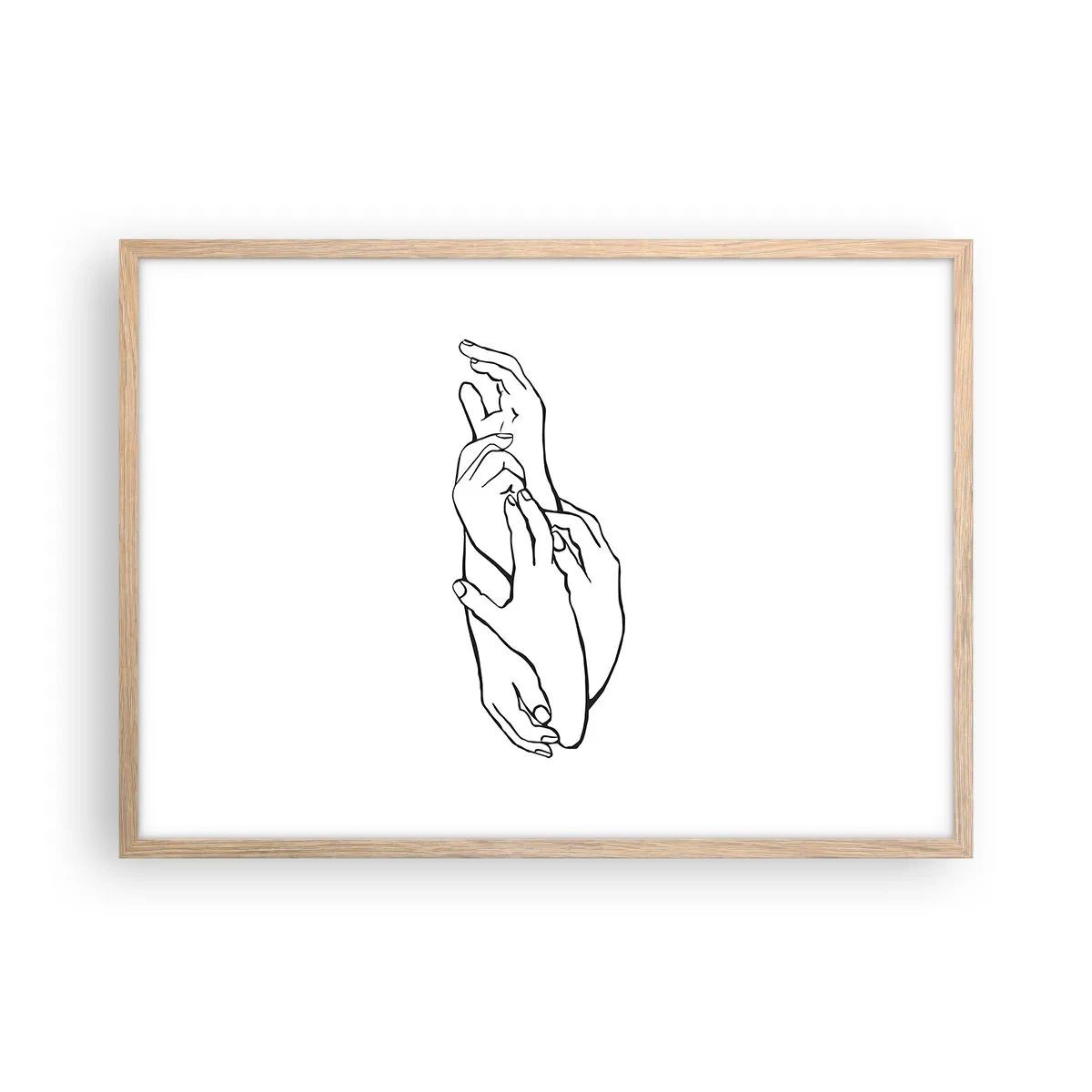 Affiche dans un chêne clair - Poster - Bon contact - 70x50 cm