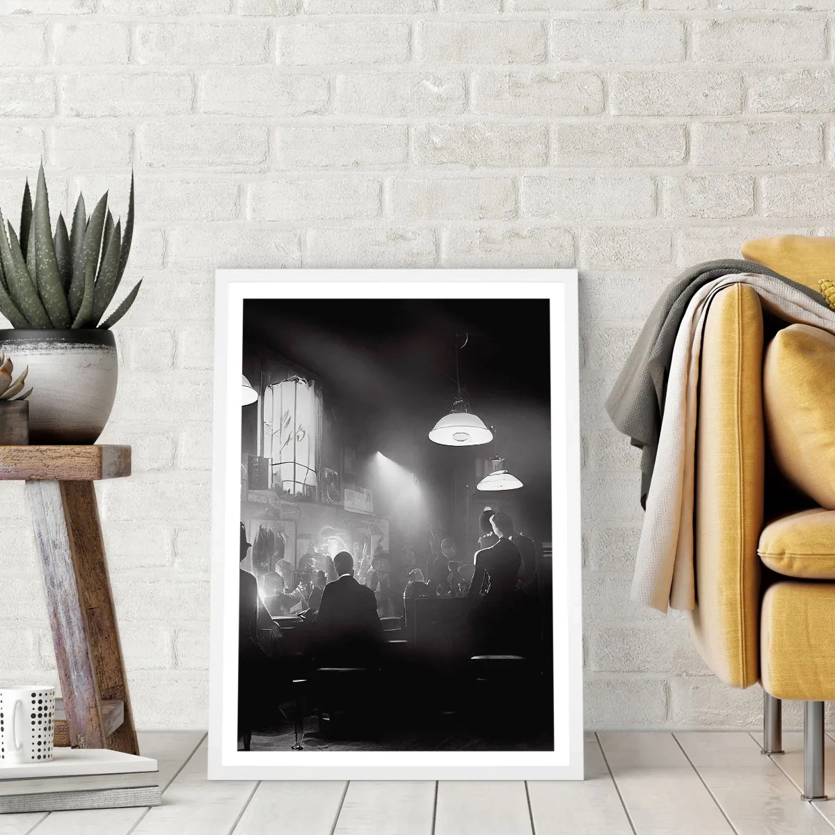 Affiche dans un cadre blanc - Poster - Dans une ambiance jazz - 40x50 cm