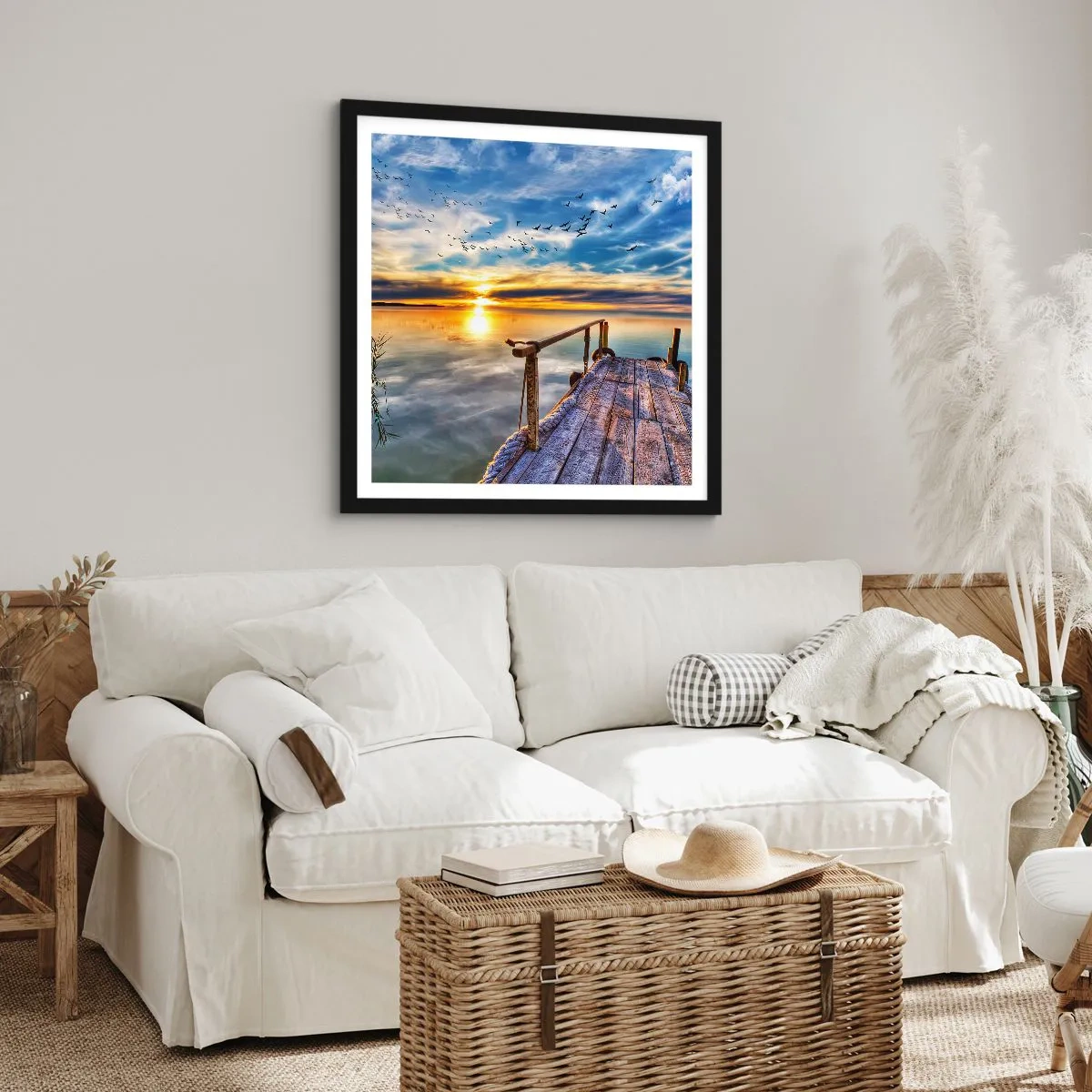 Affiche dans un cadre noir - Poster - Le vent se repose - 40x40 cm