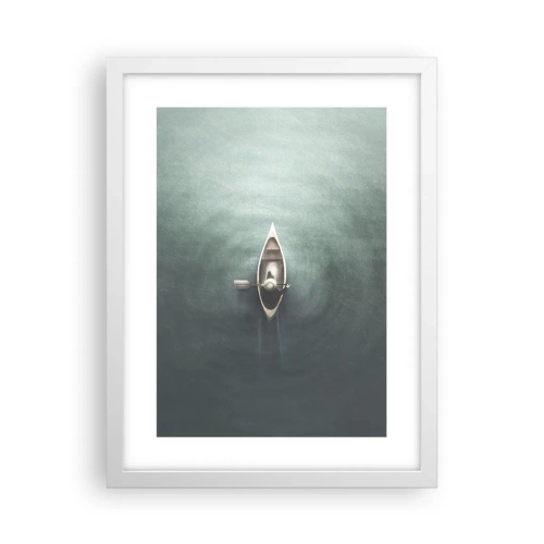 Affiche dans un cadre blanc - Poster - À travers le lac de la lune - 30x40 cm