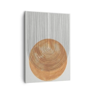 Impression sur toile - Image sur toile - Composition géométrique avec des cercles et des lignes aux couleurs chaudes. - 50x70cm - Composition solaire - Décoration murale moderne pour le salon et la chambre ARTTOR