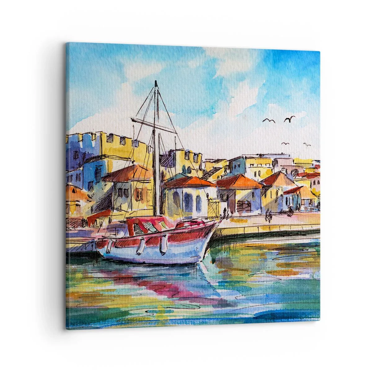 Impression sur toile - Image sur toile - Après-midi arc-en-ciel - 50x50 cm