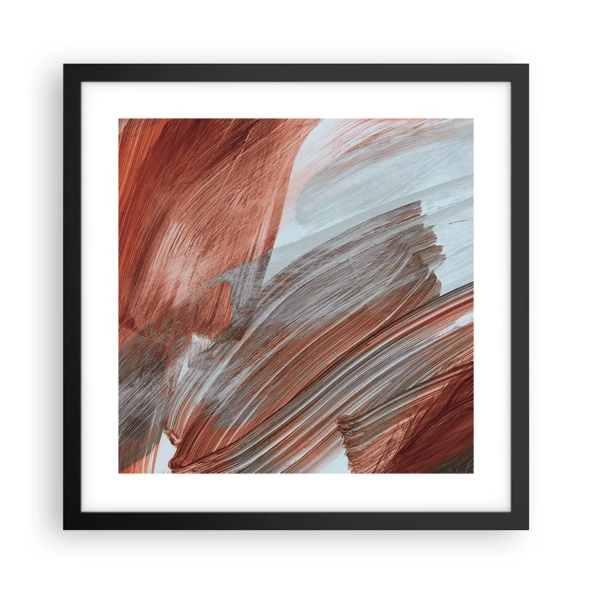 Affiche dans un cadre noir - Poster - Abstraction venteuse et automnale - 40x40 cm