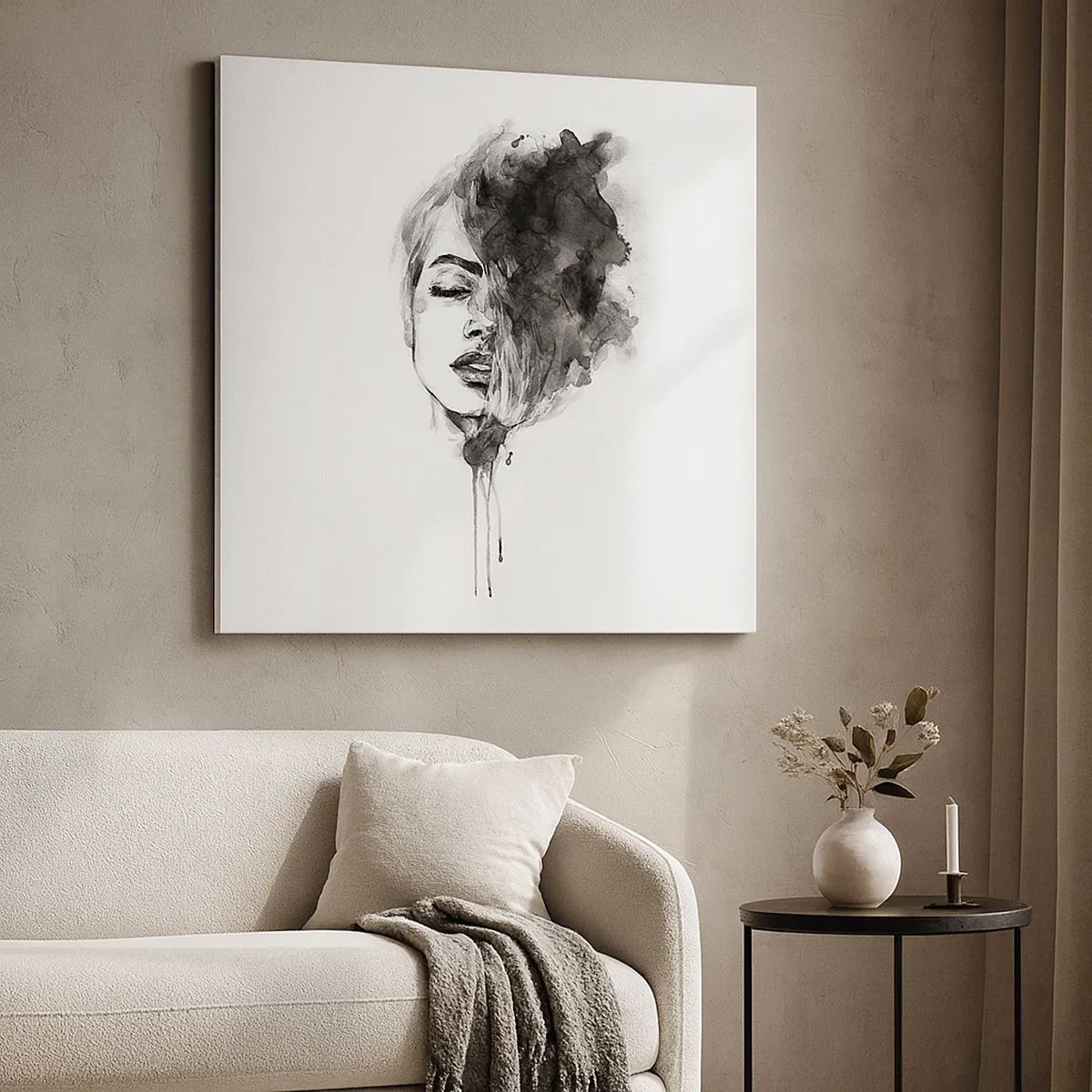 Impression sur toile - Image sur toile - De quoi rêve la fille - 30x30 cm