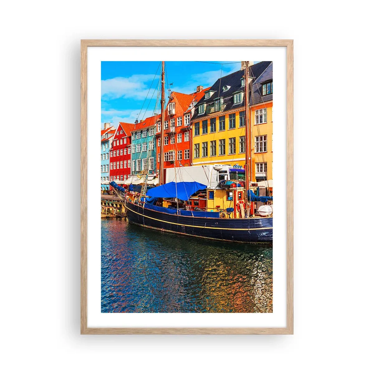 Affiche dans un chêne clair - Poster - Quai joyeux - 50x70 cm