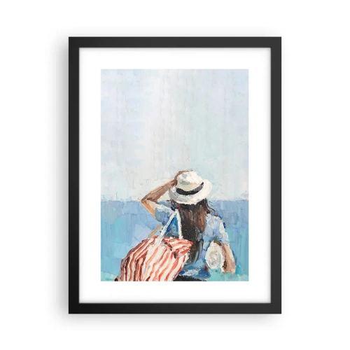 Affiche dans un cadre noir - Poster - Bienvenue à vos vacances - 30x40 cm