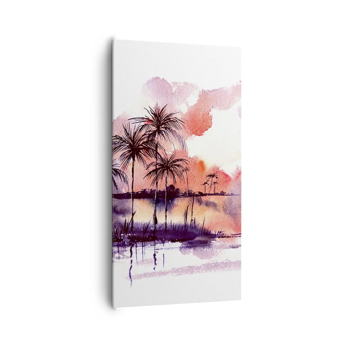 Impression sur toile - Image sur toile - La tranquillité des tropiques en rouge - 65x120 cm