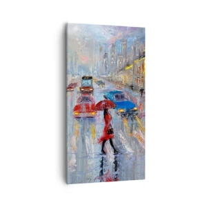 Impression sur toile - Image sur toile - Après-midi pluvieux en ville - 55x100 cm