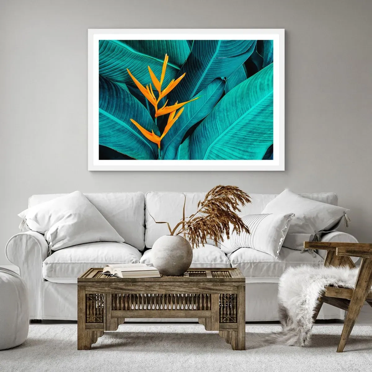 Affiche dans un cadre blanc - Poster - Fleur d'Eden - 70x50 cm