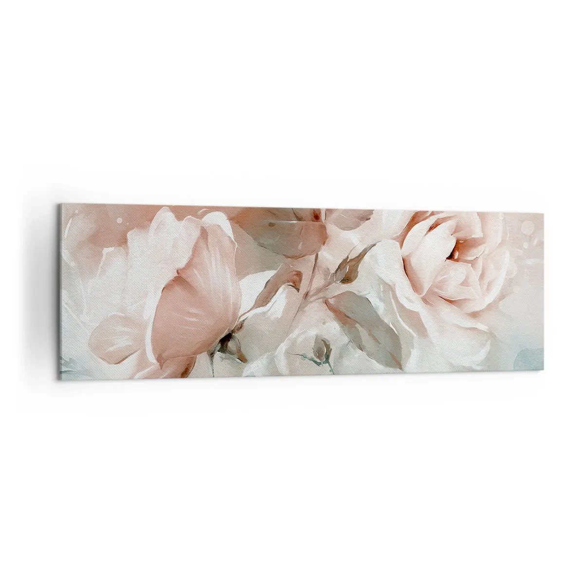 Impression sur toile - Image sur toile - Roses délicates aux tons pastel sur fond clair - 160x50cm - L'esprit du romantisme - Décoration murale moderne pour le salon et la chambre ARTTOR