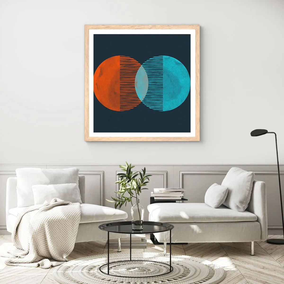 Affiche dans un chêne clair - Poster - Fantaisie astronomique - 50x50 cm