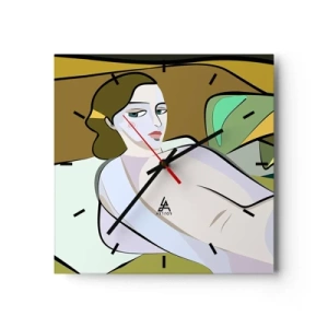 Horloge murale - Pendule murale - Figure abstraite dans un style moderne - 30x30cm - Portrait intime - Décoration murale moderne pour le salon et la chambre ARTTOR