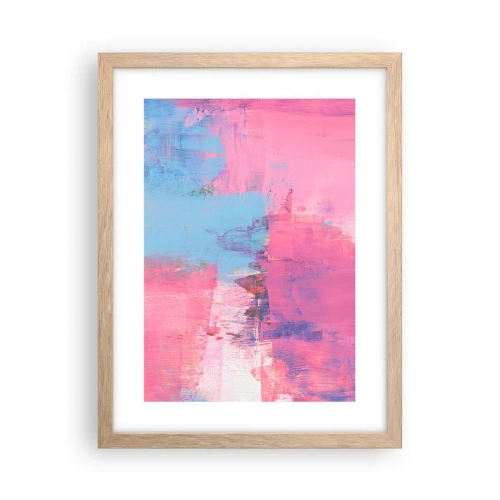 Affiche dans un chêne clair - Poster - Du rose, du bleu et une pincée de lumière - 30x40 cm