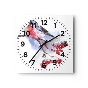 Horloge murale - Pendule murale - L'hiver en couleurs - 30x30 cm