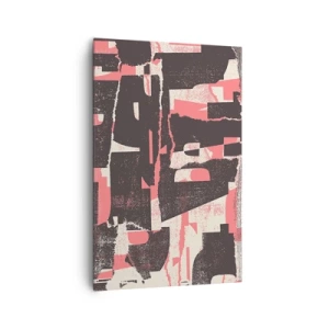 Impression sur toile - Image sur toile - Une composition abstraite dans les tons de rose et de marron. - 80x120cm - Tout ce tapage - Décoration murale moderne pour le salon et la chambre ARTTOR