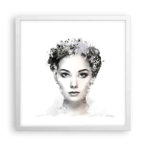 Affiche dans un cadre blanc - Poster - Un portrait extrêmement stylé - 40x40 cm