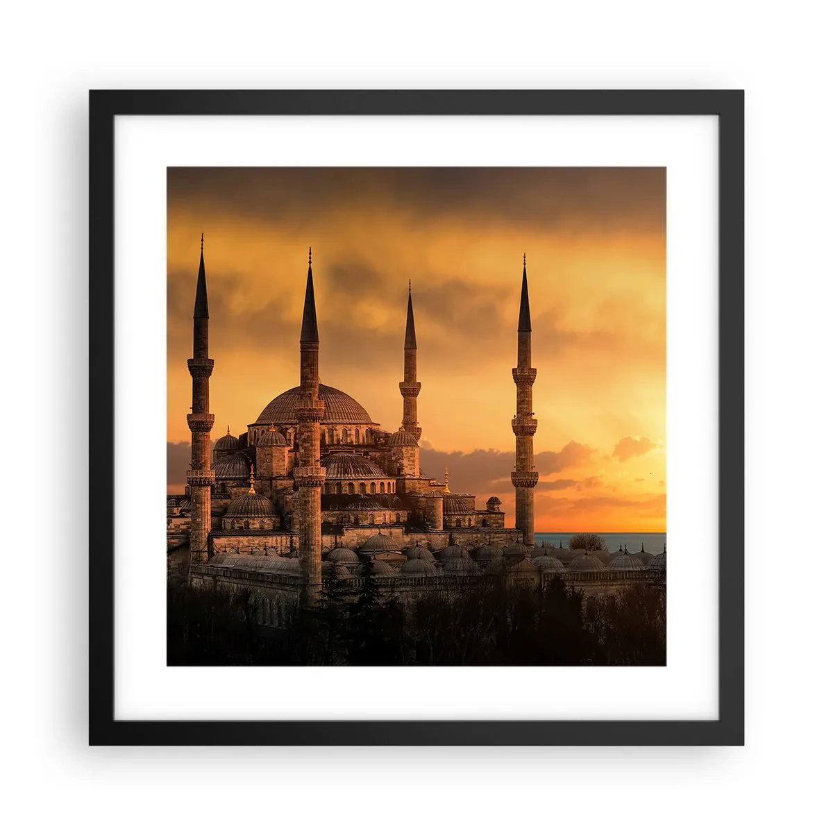 Affiche dans un cadre noir - Poster - Dieu est grand - 40x40 cm