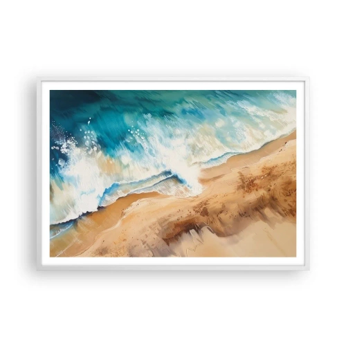 Affiche dans un cadre blanc - Poster - La vague qui revient - 100x70 cm