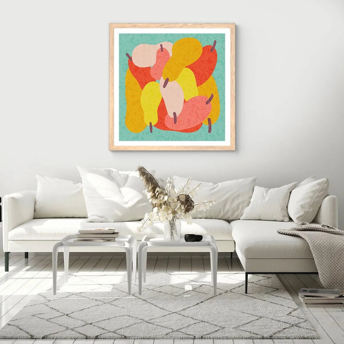 Affiche dans un chêne clair - Poster - Essayez le soleil d'été - 30x30 cm