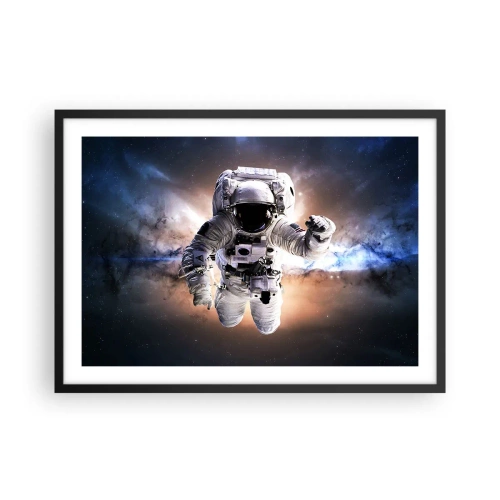 Affiche dans un cadre noir - Poster - Astronaute dans l'espace - 70x50cm - Salutations de l'espace - Décoration murale moderne pour le salon et la chambre ARTTOR