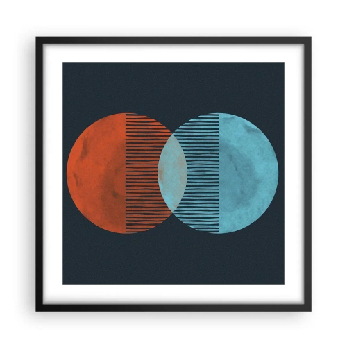 Affiche dans un cadre noir - Poster - Fantaisie astronomique - 50x50 cm